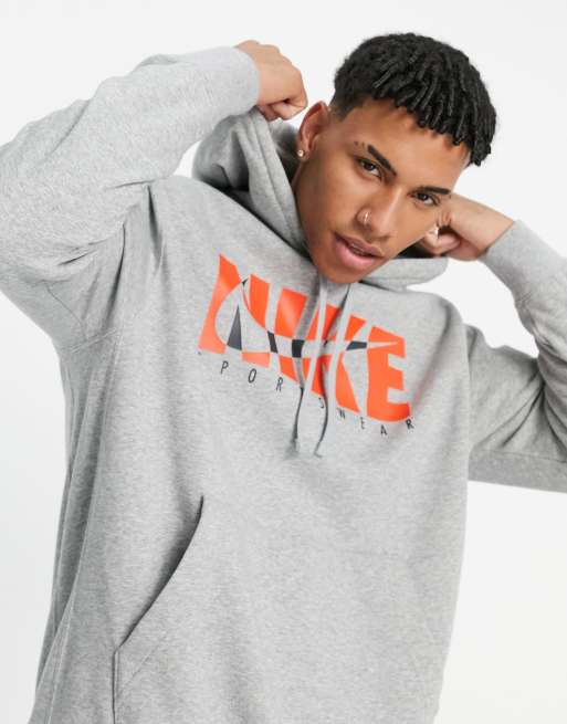 Nike grey orange on sale tracksuit