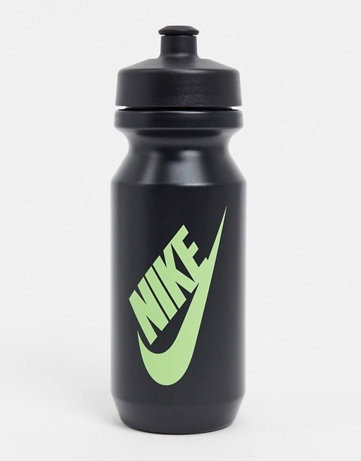 Nike graphic logo water bottle in black
