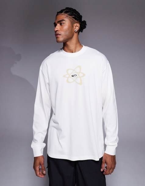 Nike graphic long sleeve t-shirt in off white