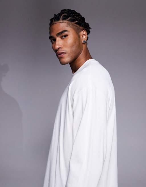 Nike graphic long sleeve T-shirt in off-white, 4 of 5