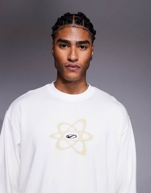 Nike graphic long sleeve T-shirt in off-white | ASOS