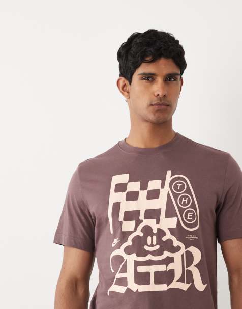 Nike graphic t-shirt in brown - view 1