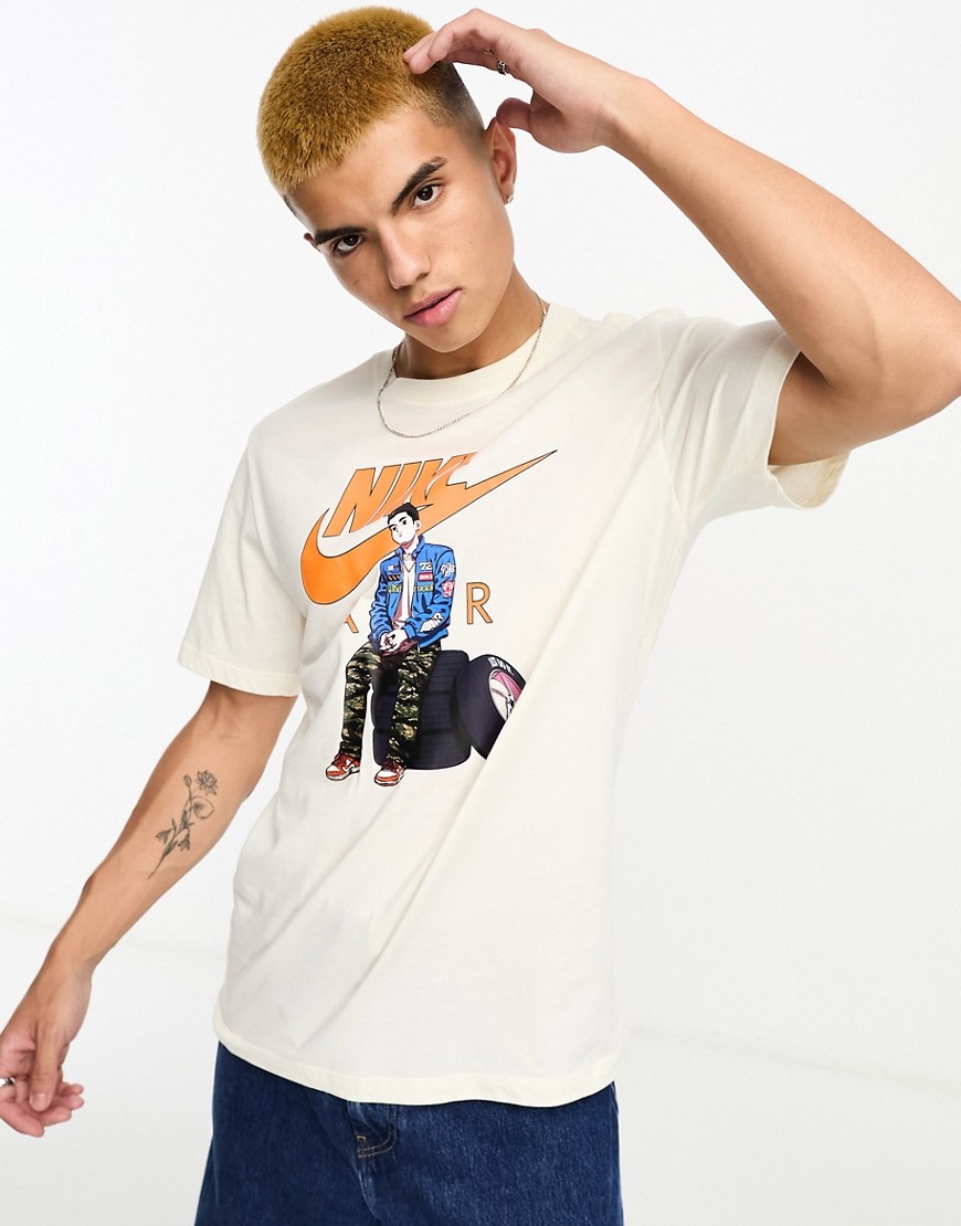 Nike graphic t-shirt in sail-White