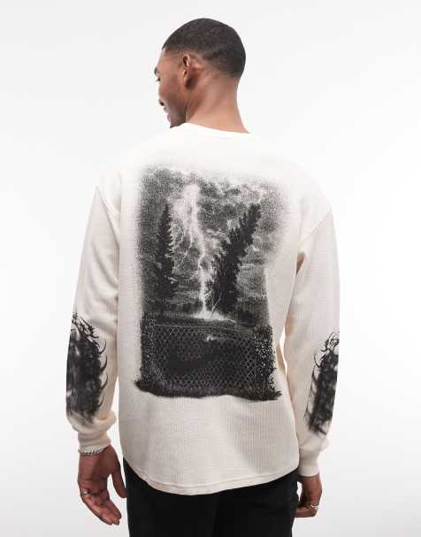 Nike graphic thermal longsleeve t-shirt in beige