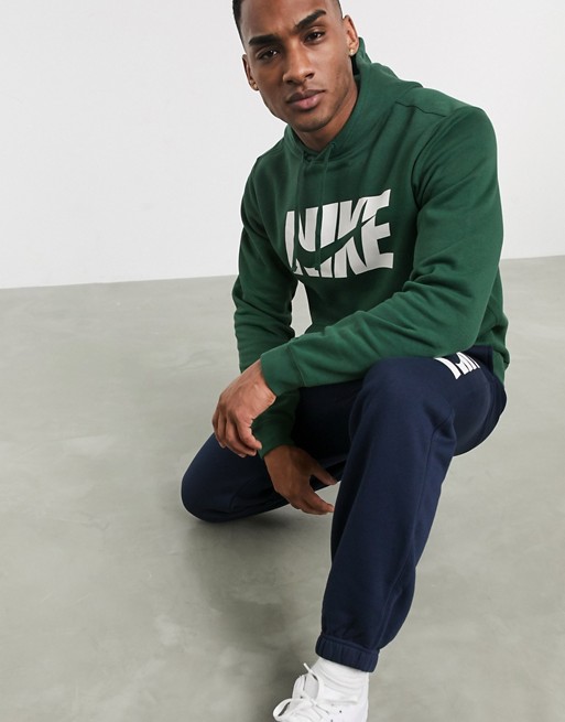 Nike graphic tracksuit set in green and navy