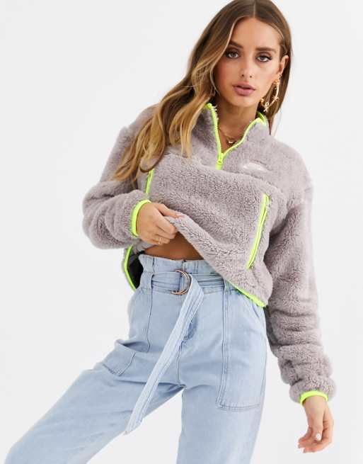 Nike gray Fleece With Contrast Neon Tipping | ASOS