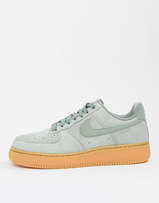 Nike Green Air Force 1 Sneakers With Gum Sole