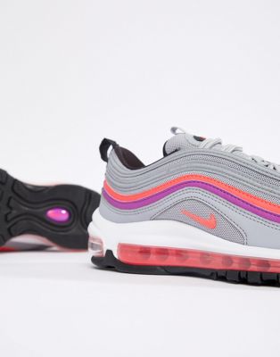 nike grey and pink air max 97 trainers