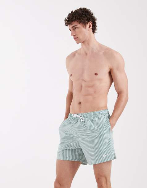 Nike - Grønne 5-tommer volley-badeshorts i seersucker - view 1