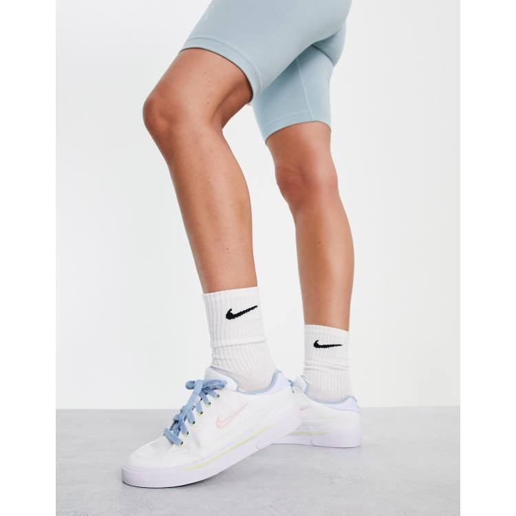 nike sneakers blue and white