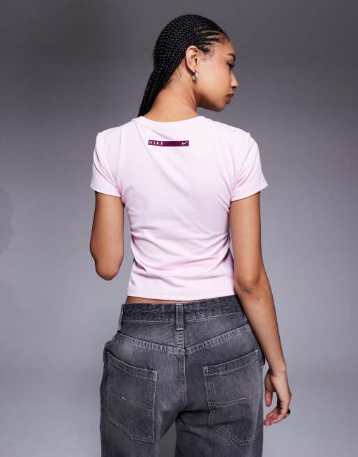 Nike - Gym Life - Cropped T-shirt met swoosh in roze , 4 van 4