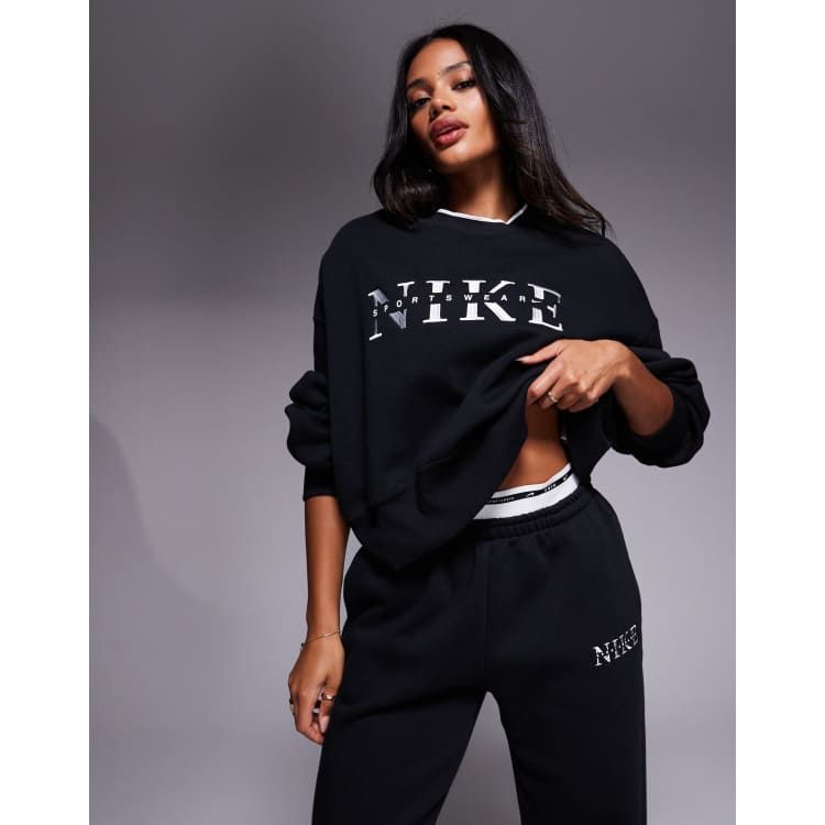Nike Gym Life Swoosh graphic over-oversized sweatshirt in black | ASOS