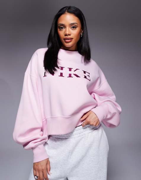 Nike Gym Life Swoosh graphic over-oversized sweatshirt in pink
