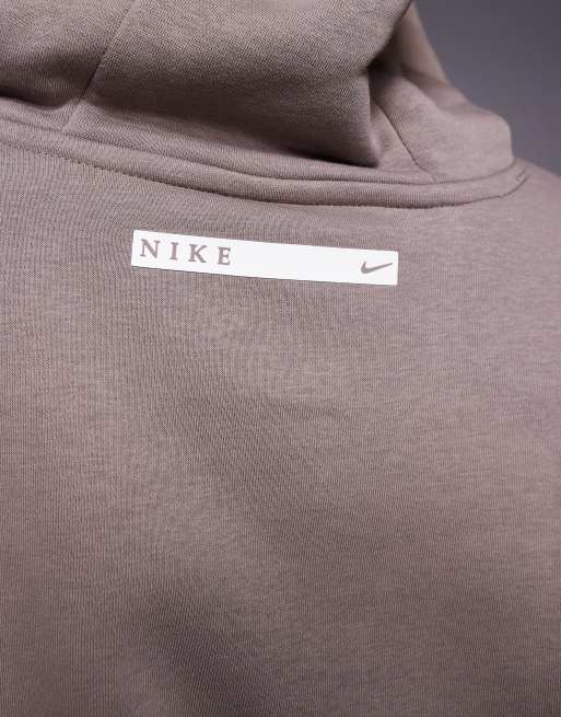 Nike Gym Life Swoosh graphic oversized hoodie in brown, 2 of 4