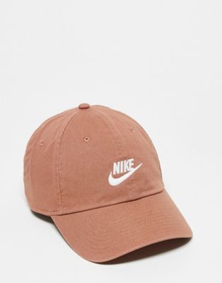 Nike H86 Futura embroidered logo washed cotton cap in mineral clay