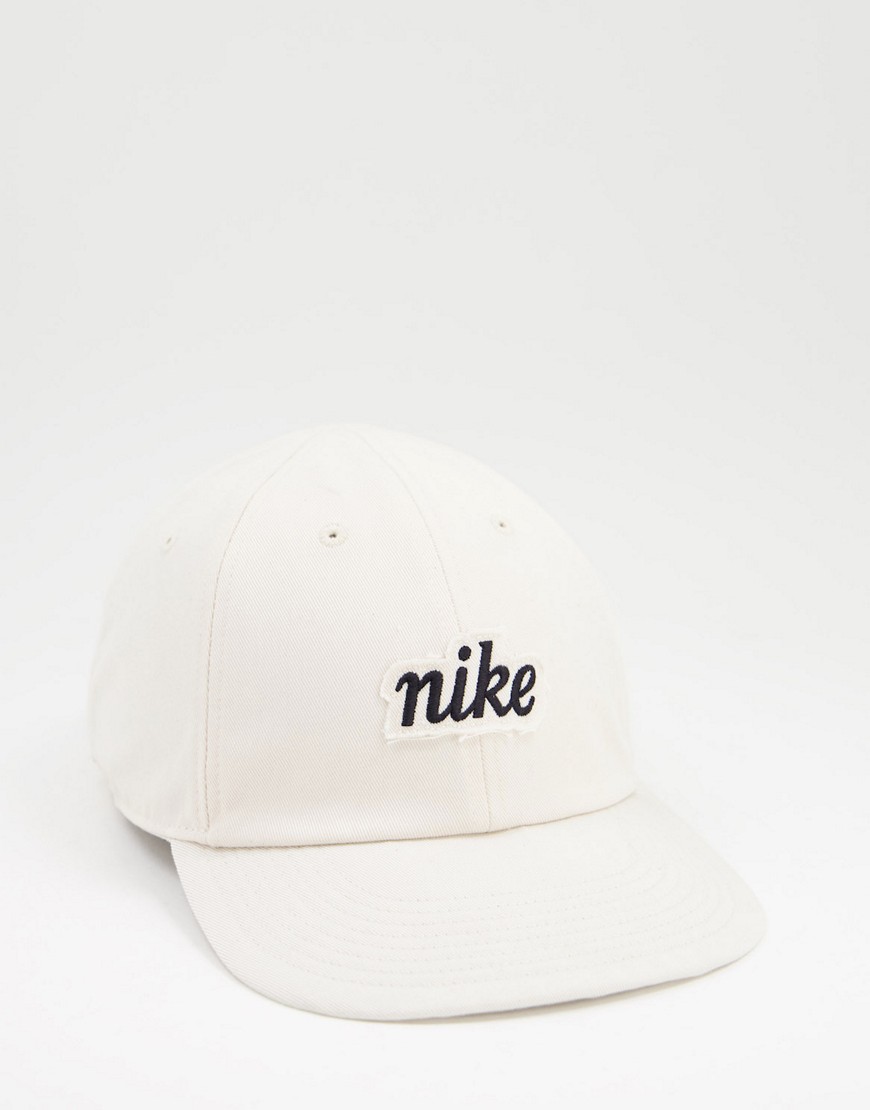 Nike H86 Heritage embroidered logo cap in cream-White