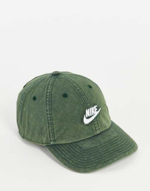 Nike – H86 – Jadefärgad keps i bomull med tvättad finish