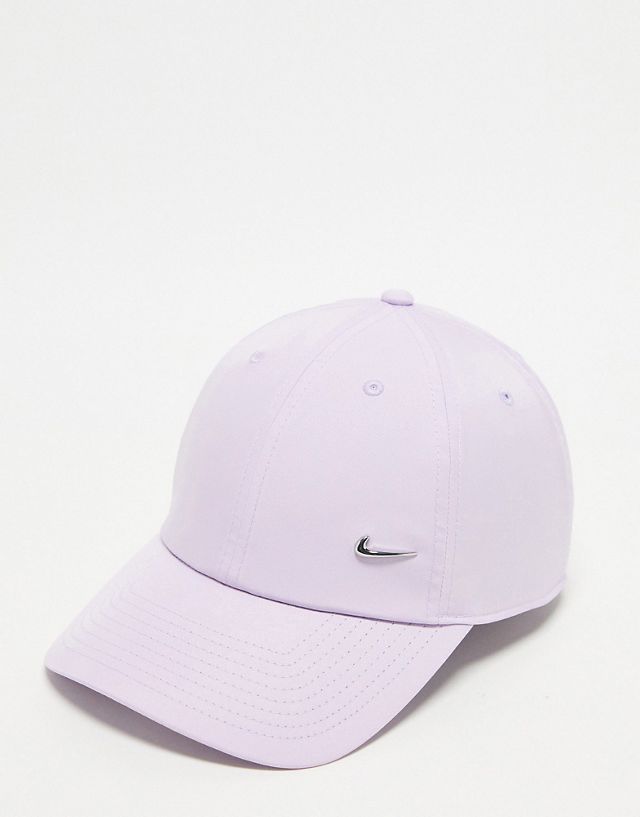 Nike H86 metal Swoosh cap in black in light purple