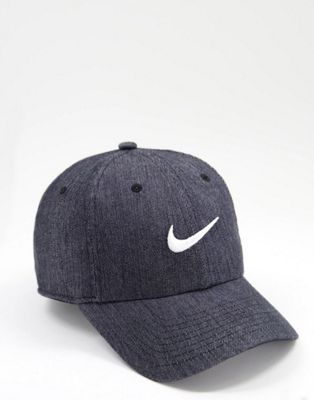 Nike H86 Swoosh cap in black denim