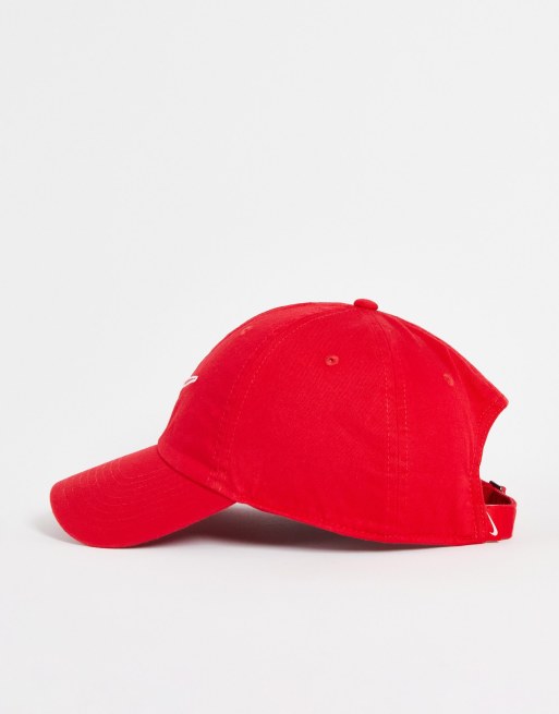 Nike swoosh sales cap red