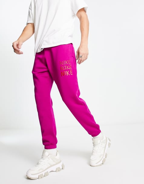 Nike - 'Hake A Nike Day' - Joggingbukser i bærrød fleece - view 1