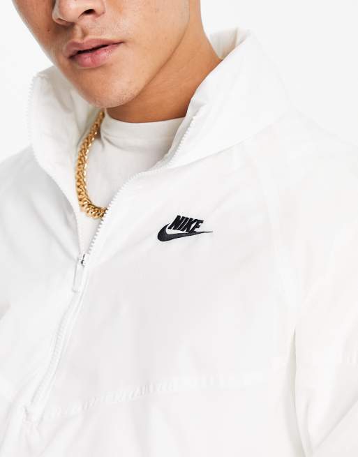 Nike half zip jacket in white ASOS