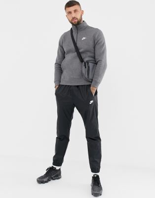 Nike Half Zip Jersey Sweat In Gray 