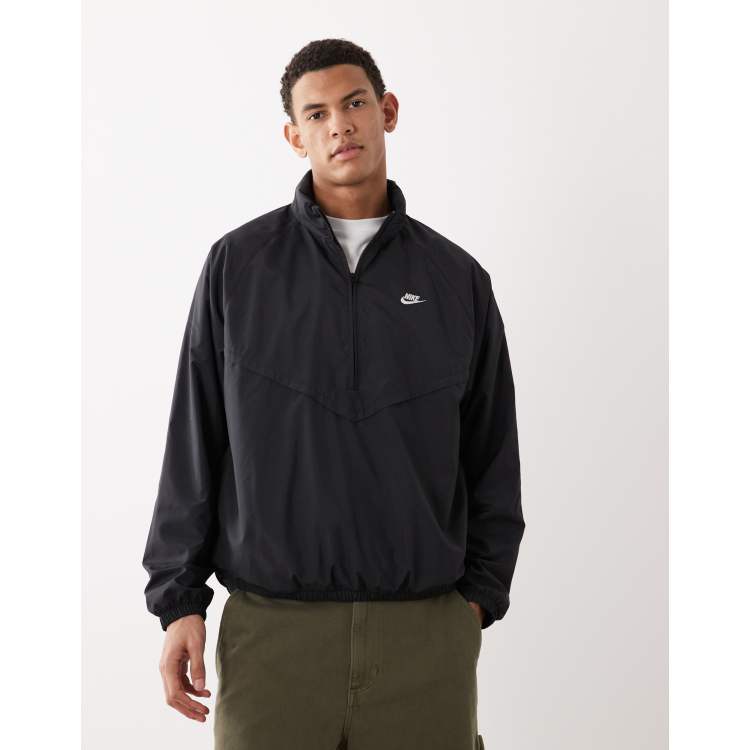 Nike half zip logo jacket in black | ASOS