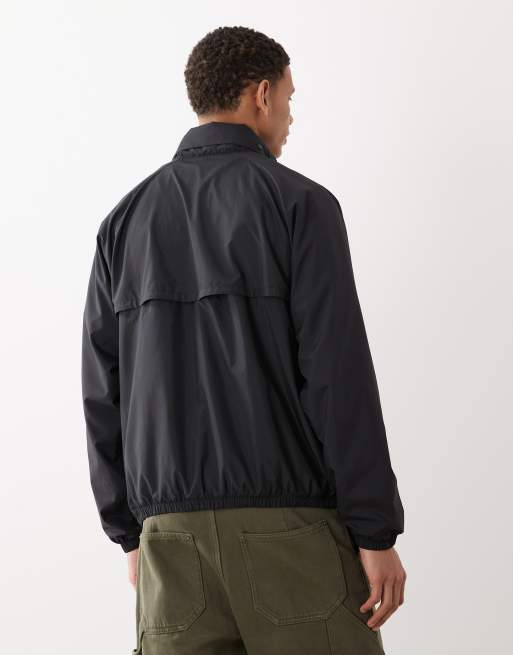 NIKE ナイロン　ブラック Nike half zip logo jacket in black | ASOS