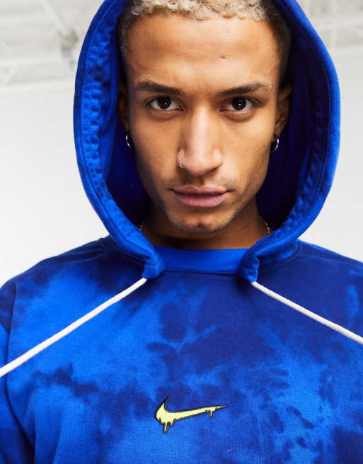 Nike Hardwood acid wash hoodie in blue