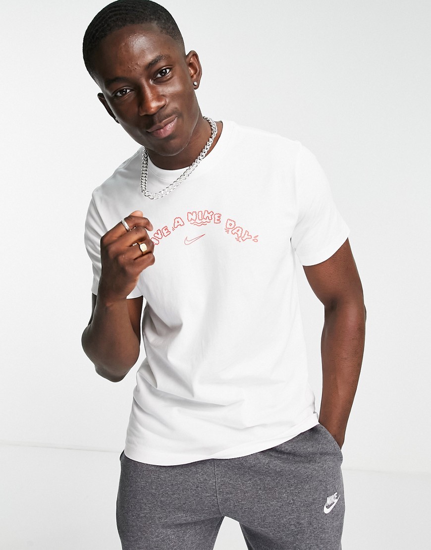 Nike 'Have a Nike Day' back print t-shirt in white
