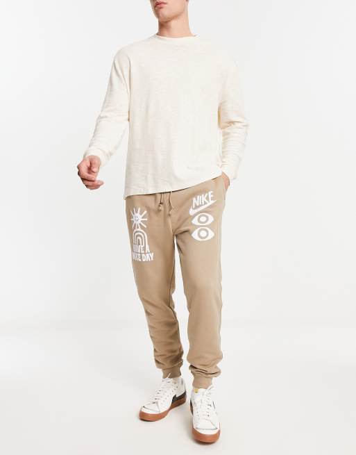 Nike 'Have A Nike Day' joggers in beige | ASOS