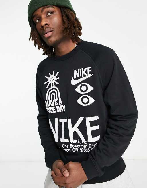 Nike 'Have A Nike Day' sweatshirt in black | ASOS