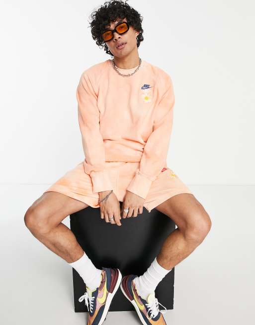 Nike Have a Nike Day tie dye sweatshirt in washed crimson ASOS