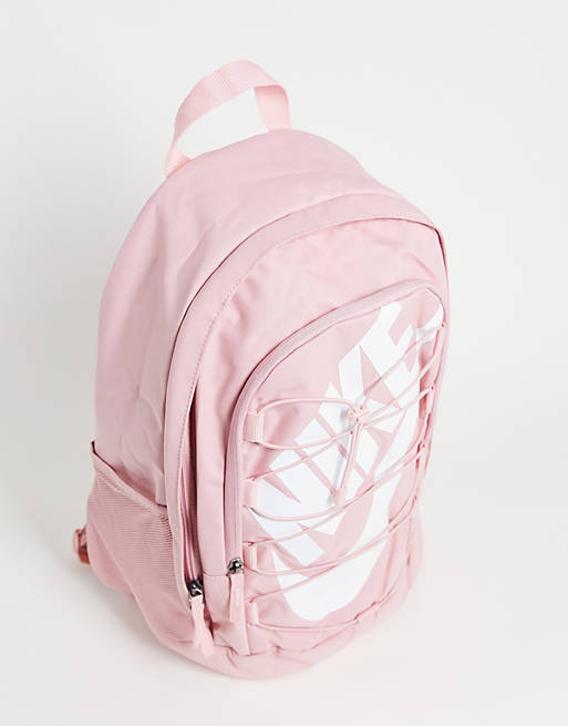 Nike Hayward backpack in pink with drawcord detail