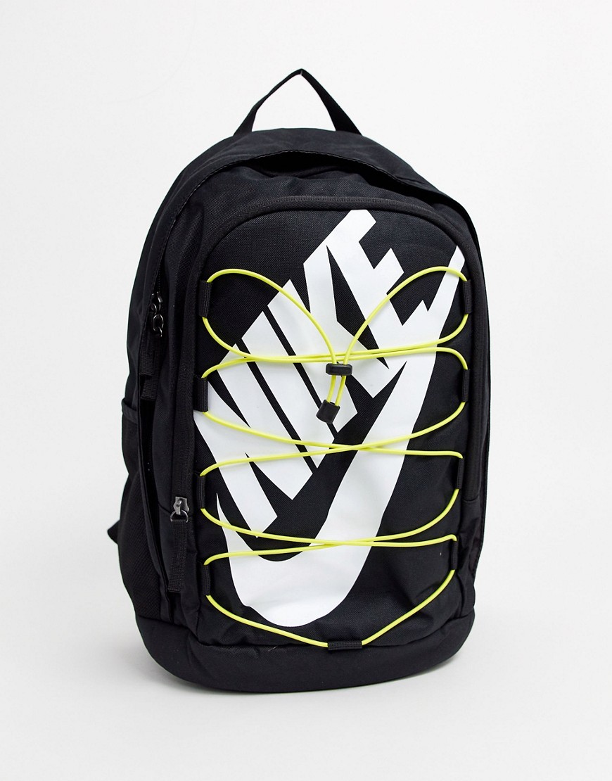 Nike Hayward backpack with yellow lacing in black