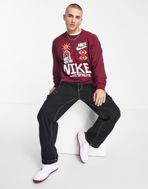 Nike HBR graphic logo sweatpants in red