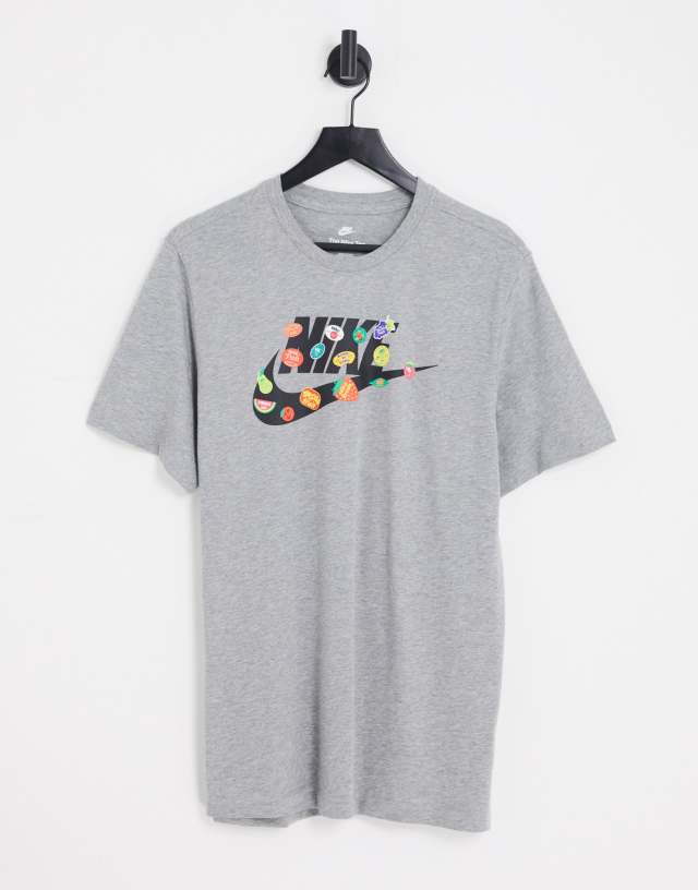 Nike HBR SO3 logo T-shirt in gray heather