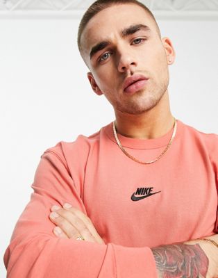 Nike Premium Essentials oversized heavyweight long sleeve t-shirt in washed pink