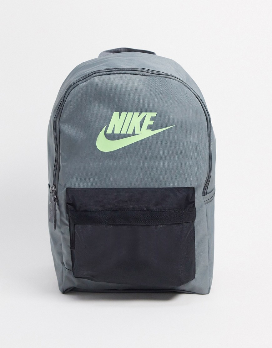 Nike Heritage 2.0 logo backpack in grey