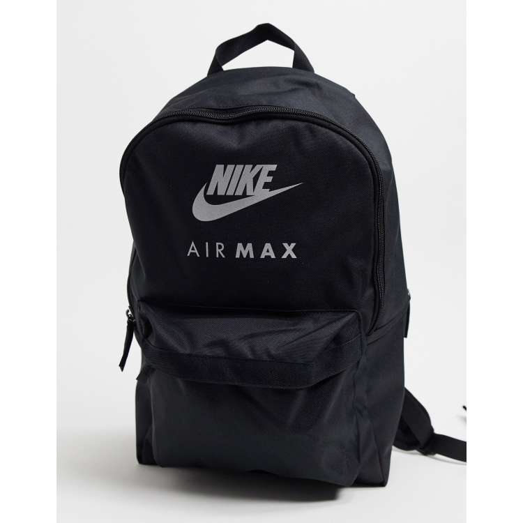 nike max air backpack black grey