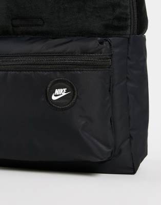 Nike Heritage backpack in black velour | ASOS