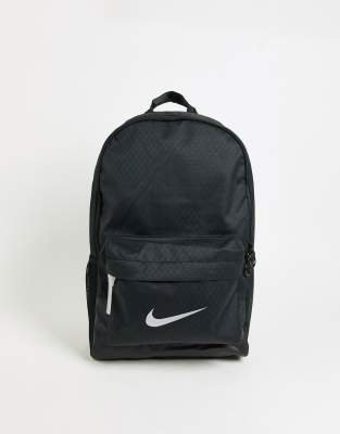 Nike Heritage backpack in black with metallic logo