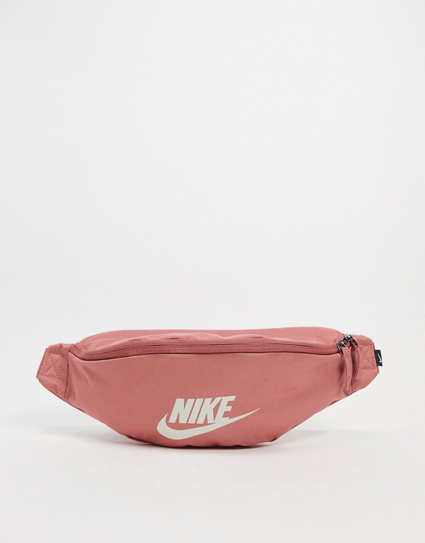 Nike Heritage bum bag in dusty red