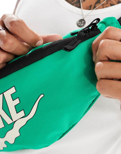 Nike Heritage bum bag in green and black ASOS