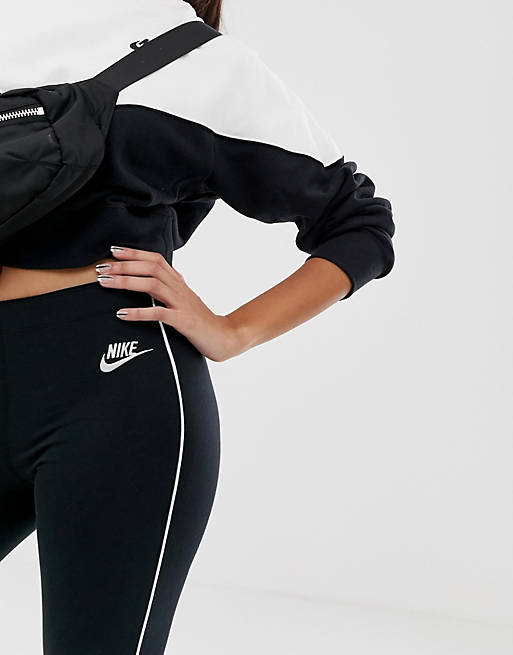Duidelijk maken Nacht een andere Nike Heritage Contrast Black And White Side Panel Leggings | ASOS