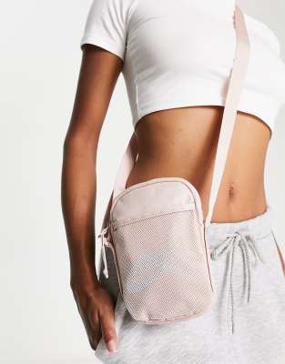 Nike heritage cross body flight bag in light pink