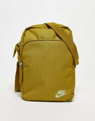 Nike heritage crossbody bag in golden moss - ASOS Price Checker
