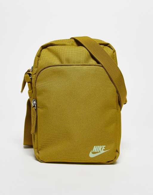 Nike heritage crossbody bag in golden moss