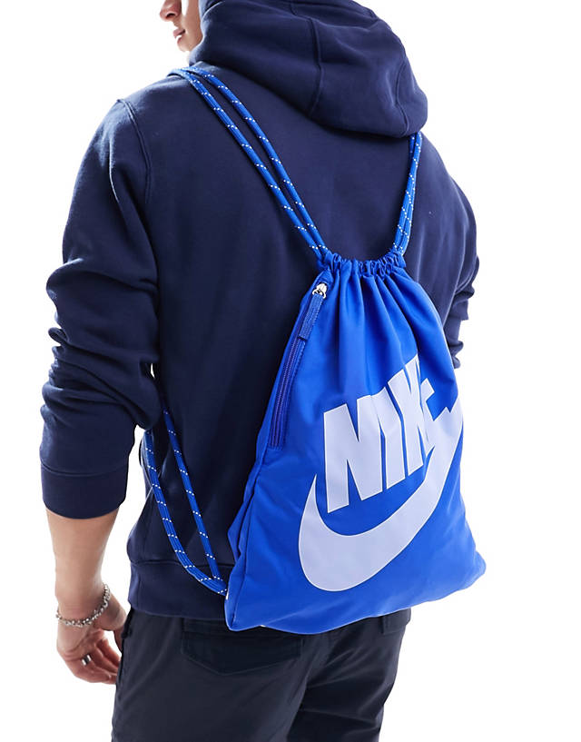 Nike - heritage drawstring backpack in blue